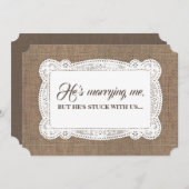 Funny Bridesmaid / Trauzeugin Rustikaler Vorschlag Einladung (Vorne/Hinten)