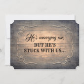 Funny Bridesmaid / Trauzeugin Rustikaler Vorschlag Einladung (Vorderseite)