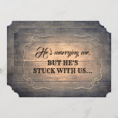 Funny Bridesmaid / Trauzeugin Rustikaler Vorschlag Einladung (Vorne/Hinten)