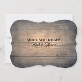 Funny Bridesmaid / Trauzeugin Rustikales Holz Einladung (Rückseite)