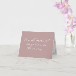 Funny Bridesmaid Vorschlag, Dusty Pink Rose modern Karte