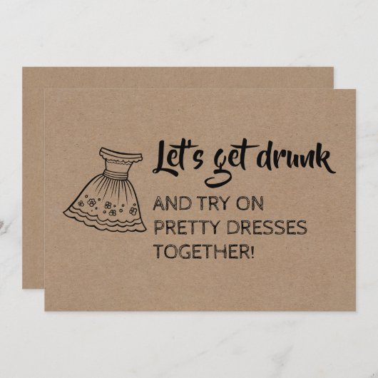 Funny Bridesmaid / Vorschlag für eine Trauzeugin Einladung (Vorne/Hinten)