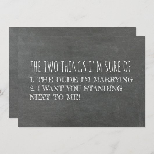 Funny Bridesmaid / Vorschlag für eine Trauzeugin Einladung (Vorne/Hinten)