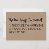 Funny Bridesmaid / Vorschlag für eine Trauzeugin Einladung (Vorderseite)