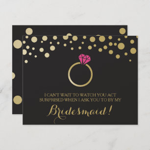 Funny BRIDESMAID VORSCHLAG Karte ~ Black & Imitate