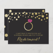 Funny BRIDESMAID VORSCHLAG Karte ~ Black & Imitats (Vorne/Hinten)