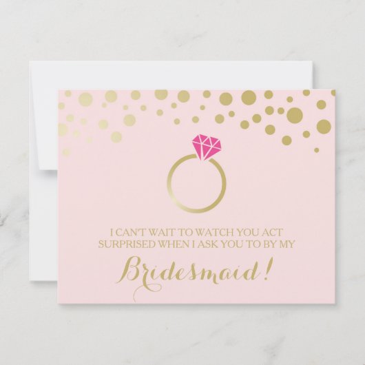 Funny BRIDESMAID VORSCHLAG Karte ~ Pink & Imitats (Vorderseite)