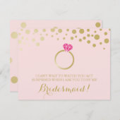 Funny BRIDESMAID VORSCHLAG Karte ~ Pink & Imitats (Vorne/Hinten)