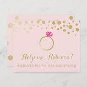 Funny BRIDESMAID VORSCHLAG Karte ~ Pink & Imitats (Vorne/Hinten)