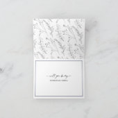 Funny Bridesmaid Vorschlag, Navy Blue, modern Karte (Innenseite)