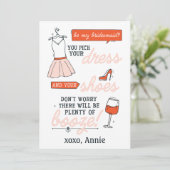Funny Bridesmaid Vorschlag Viel Booze Card (Stehend Vorderseite)