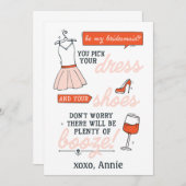 Funny Bridesmaid Vorschlag Viel Booze Card (Vorne/Hinten)