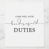 Funny Bridesmaid Vorschlag Weinetikett (Einzelnes Label)