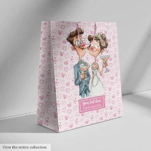 Funny Bridge Groom Geschenktasche Quirky Cartoon S Mittlere Geschenktüte