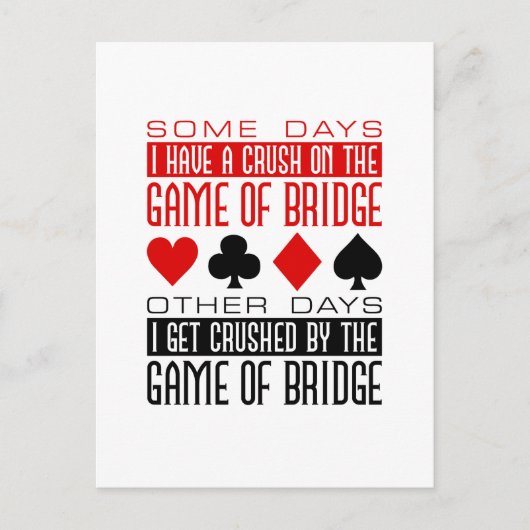 Funny Bridge Player Club Gezerkleinertes Spiel Postkarte (Vorderseite)