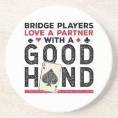 Funny Bridge Player Partner Gute Hand Getränkeuntersetzer (Vorne)