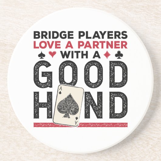 Funny Bridge Player Partner Gute Hand Getränkeuntersetzer (Vorne)