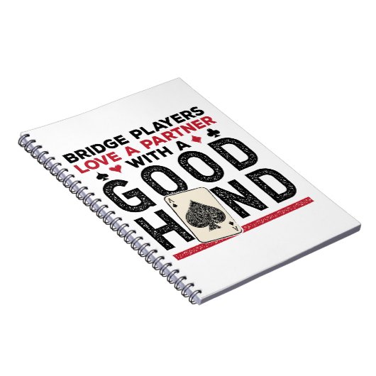 Funny Bridge Player Partner Gute Hand Notizblock (Rechte Seite)