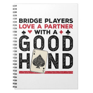 Funny Bridge Player Partner Gute Hand Notizblock