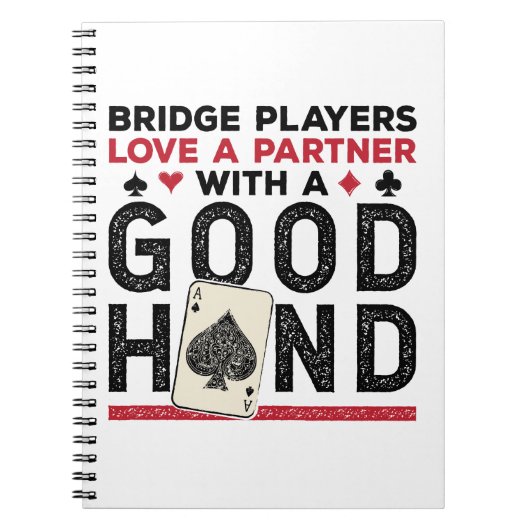 Funny Bridge Player Partner Gute Hand Notizblock (Vorderseite)