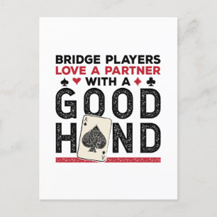 Funny Bridge Player Partner Gute Hand Postkarte