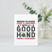 Funny Bridge Player Partner Gute Hand Postkarte (Stehend Vorderseite)