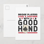 Funny Bridge Player Partner Gute Hand Postkarte (Vorne/Hinten)