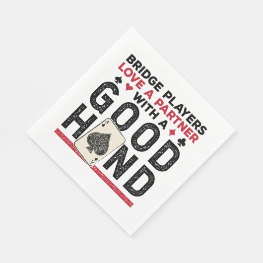 Funny Bridge Player Partner Gute Hand Serviette (Ecke)