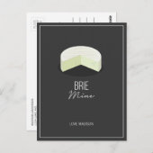 Funny Brie Mine Valentine Liebe Käse Postkarte (Vorne/Hinten)