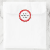 Funny Bright Red Dog Knochenmuster für Hunde Liebh Runder Aufkleber (Tasche)