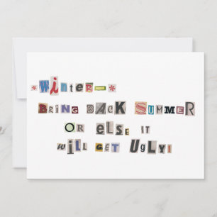Funny Bring Summer Ransom Note Collage zurück Einladung