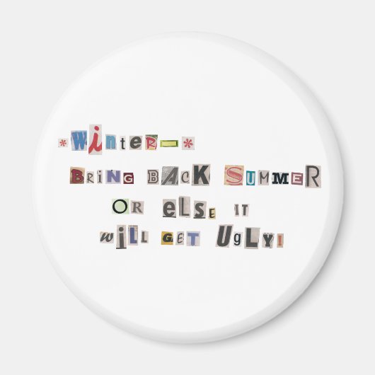 Funny Bring Summer Ransom Note Collage zurück Magnet (Vorne)
