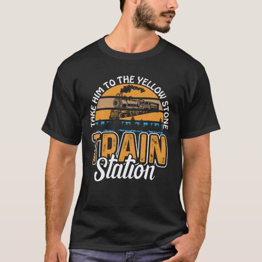 Funny bringt ihn zum Yellowstone Bahnhof T-Shirt (Vorderseite)