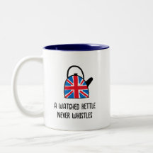Funny British England Union Jack Kettle Tea Tasse