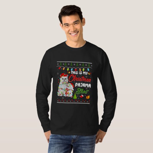 Funny British Longhair This Is My Christmas T-Shirt (Vorne ganz)