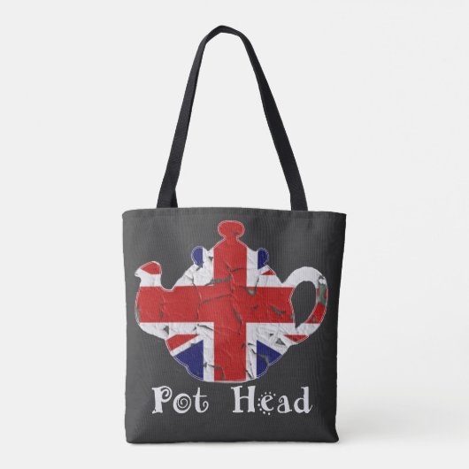 Funny British Teapot Pot Head gestört Tasche (Rückseite)