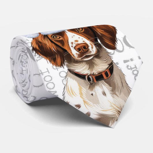 Funny Brittany Spaniel Christmas Dog Lover Krawatte (Gerollt)