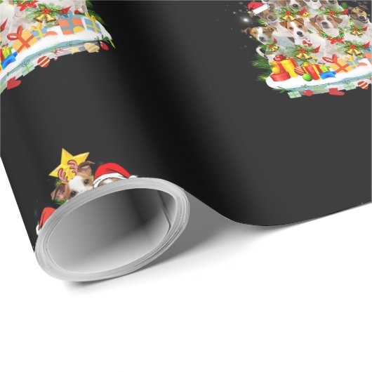 Funny Brittany Spaniel Christmas Tree Ornament Dec Geschenkpapier (Rolleneckpunkt)