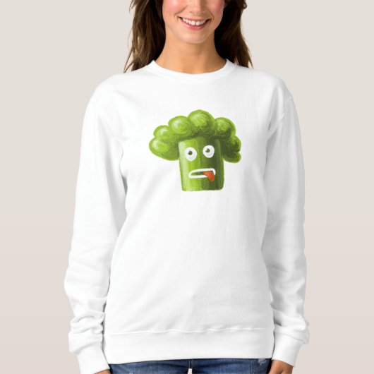 Funny Broccoli Crazy Pflanze Vegan Vegetarier Sweatshirt (Vorderseite)