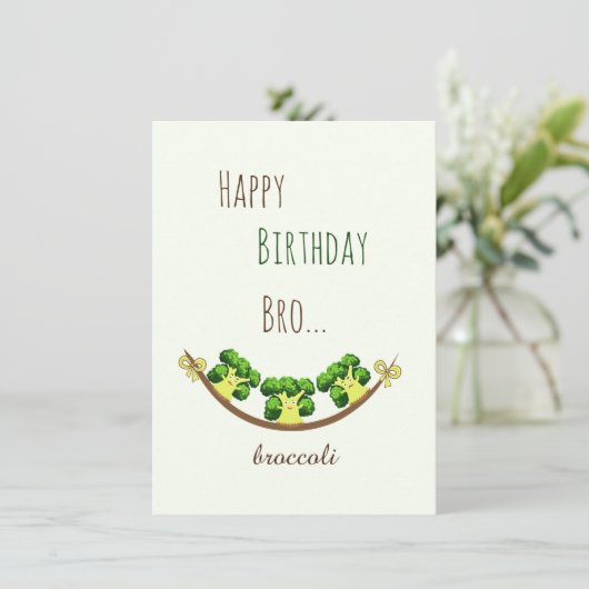 Funny broccoli feiertagskarte (Stehend Vorderseite)