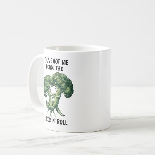 Funny Broccoli Kaffeetasse (Vorderseite Links)