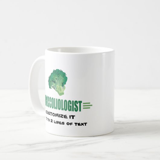 Funny Broccoli Kaffeetasse (Vorderseite Links)