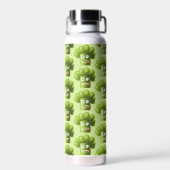 Funny Broccoli Muster Grün Vegan Vegetarier Trinkflasche (Rückseite)