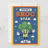 funny broccoli pun You’re a Broc Star food Dankeskarte (Vorderseite)