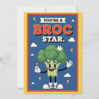 funny broccoli pun You’re a Broc Star food Dankeskarte