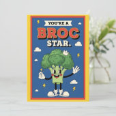 funny broccoli pun You’re a Broc Star food Dankeskarte (Stehend Vorderseite)