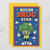 funny broccoli pun You’re a Broc Star food Dankeskarte (Vorne/Hinten)