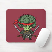 Funny Broccoli Samurai Warrior Japanese Art Illust Mousepad (Mit Mouse)