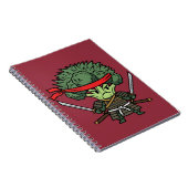 Funny Broccoli Samurai Warrior Japanese Art Illust Notizblock (Rechte Seite)