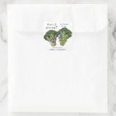 Funny Broccoli Talk Quadratischer Aufkleber (Tasche)